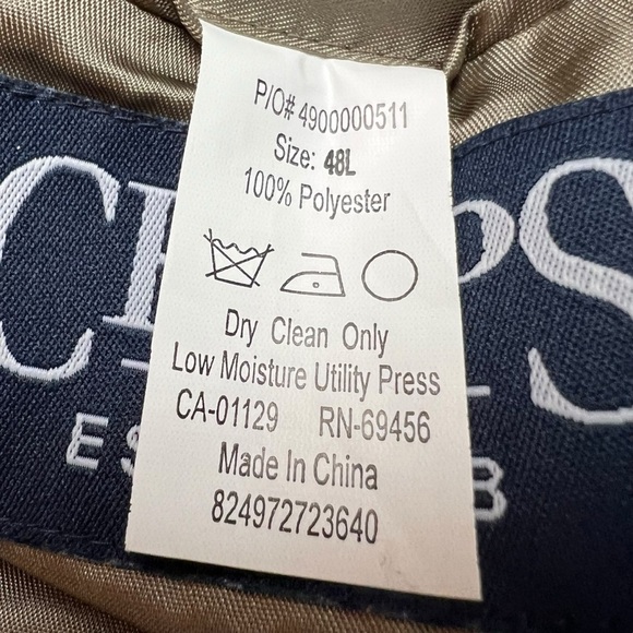 CHAPS Ralph Lauren Faux Suede Jacket Men’s Blazer Sports Suit Coat SZ 48L Tan - Picture 6 of 11